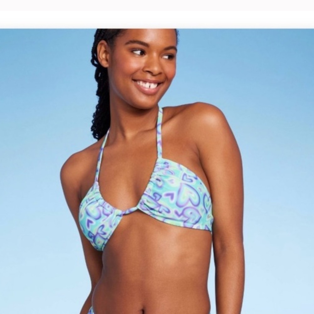 Wild fable heart patterned swim bra size small adjustable S
